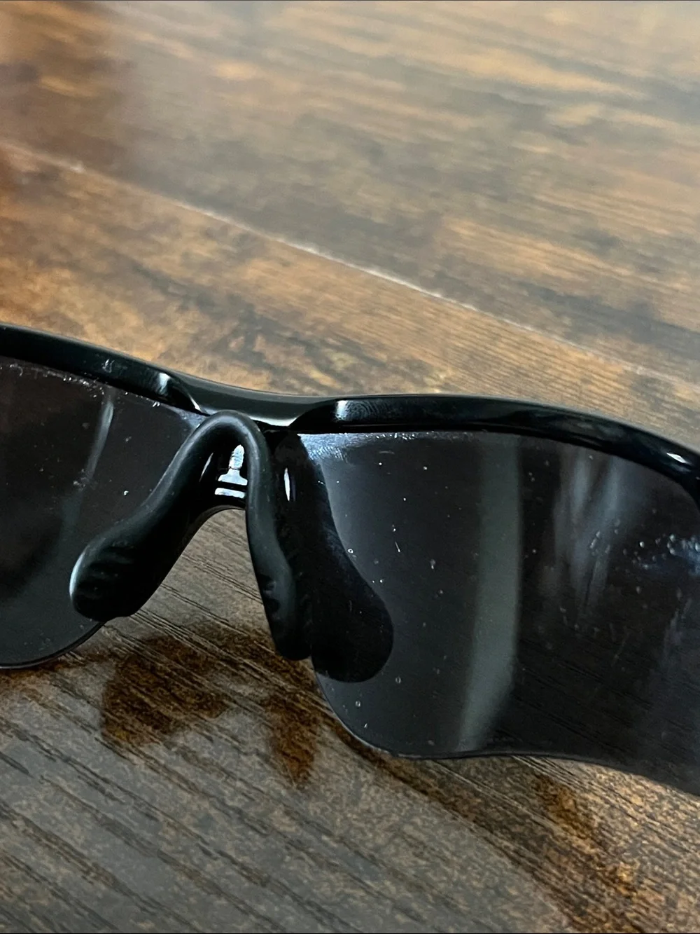 Oakley Black Shield Sunglasses with White Temple Accents with original case
